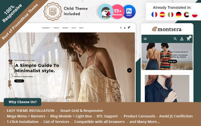 Montsera - PrestaShop téma az online divatáruház számára