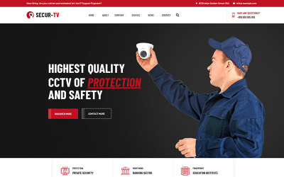 Securtv - CCTV och säkerhetsresponsiv webbplatsmall