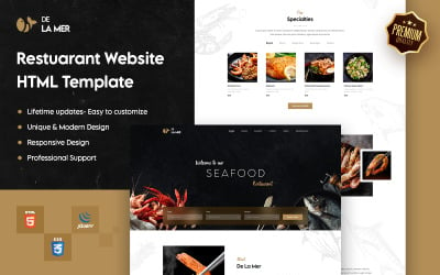 Delamer - Restaurant &amp;amp; Food HTML Website Template
