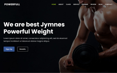 Erőteljes - Tornaterem és fitnesz céloldal téma