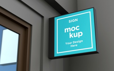 Modello di mockup per cartelloni pubblicitari a forma quadrata per montaggio a parete