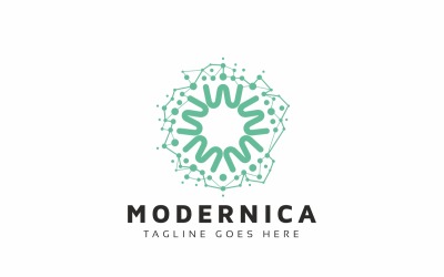Plantilla de logotipo molecular de círculo abstracto