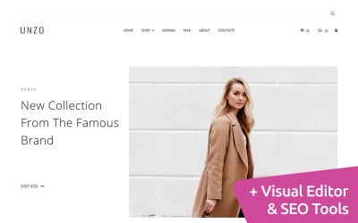 Plantilla de sitio web de Moto CMS para comercio electrónico de ropa