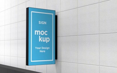 Rektangulär Mockup-mall för fasadskyltstavla