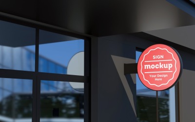 Väggmonteringsskylt Mockup-mall