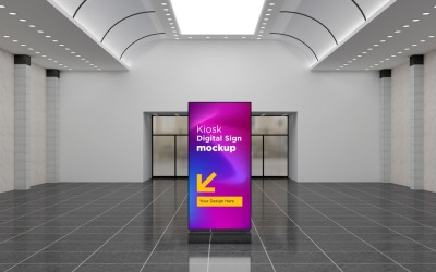 Annonsering av Totem Mockup Digital Signage Mockup-mall