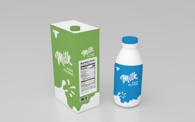 3D One Liter Pack och flaskmodellmall