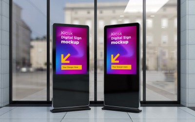 Kiosk Dijital Tabela İki Mockup Şablonu