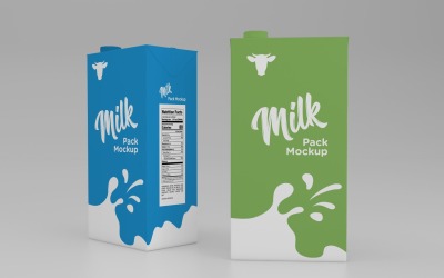 Modello di mockup della scatola di imballaggio di due confezioni di latte