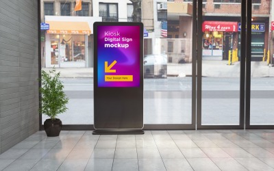 Totem Kiosk Digital Signage One Mockup-Vorlage