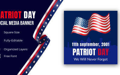 9-11 Logo Nous n&amp;#39;oublierons jamais le 11 septembre Patriot Day Social Media