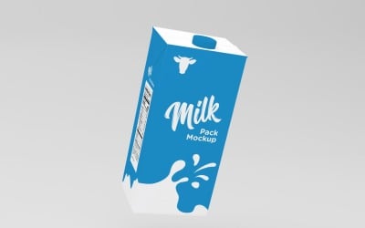 Modello di mockup di imballaggio per confezione di latte con scatola piastrellata da un litro