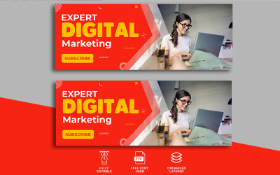 Modelo de capa do Facebook especialista em marketing digital Mídia social