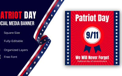 Patriot Day 9-11 Logo Vi kommer aldrig att glömma den 11 september Sociala medier