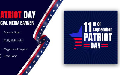 Patriot Day Vector Set. 11 september 911 Sociala medier