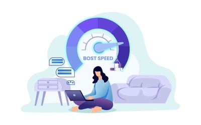 Concepto de ilustración de Vector de velocidad de impulso de Internet