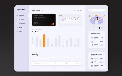 DompetTebal - Dashboard für UI-Elemente von Finanzanwendungen