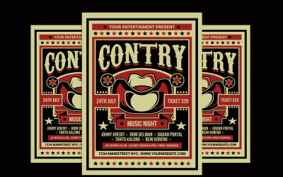 Plantilla de volante de música country