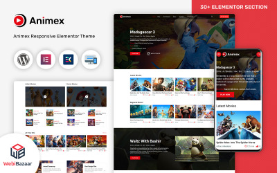 Animex - Specialeffekter Design Services Elementor WordPress-tema