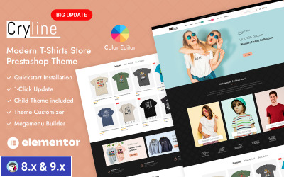 Cryline - Online T-shirtwinkel, responsief Prestashop-thema