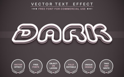 Dunkel - Bearbeitbarer Texteffekt, Schriftstil, Grafikillustration