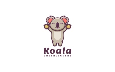 Logo de dessin animé de pom-pom girls Koala