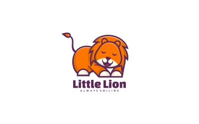 Logo de dessin animé petit lion mascotte