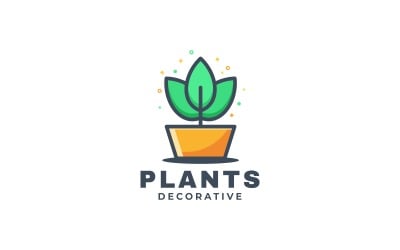 Modèle de logo de mascotte de couleur végétale