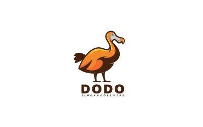 Dodo Oiseau Mascotte Simple Logo