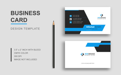 Elegant Minimal Blue and Orange Business Card