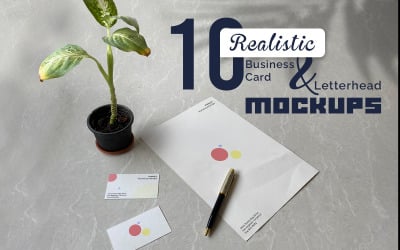 Modello PSD di mockup di biglietti da visita e carta intestata di prodotto realistico