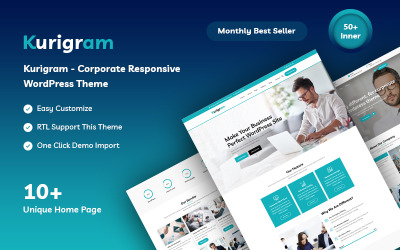Kurigram – адаптивна тема WordPress для корпоративного бізнесу