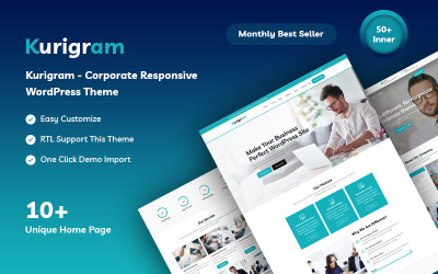 Kurigram — адаптивная тема WordPress для корпоративного бизнеса