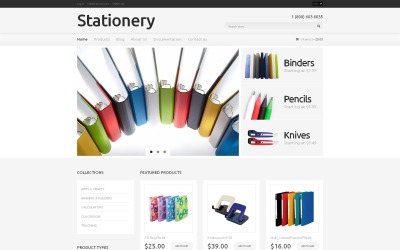 Responsives Shopify-Thema für kostenlose Schreibwaren