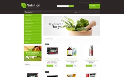 Tema Shopify responsivo gratuito para loja de nutrição