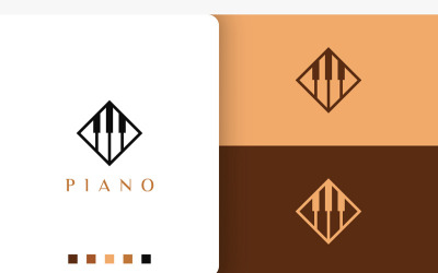 Basit ve Modern Piyano Logosu