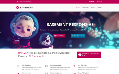 Безкоштовний бізнес-шаблон Joomla для будівництва підвалу