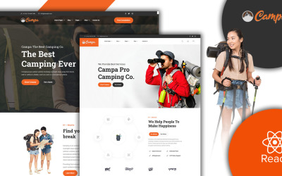 Campa Macera Mağazası ve Yürüyüş React JS Şablonu