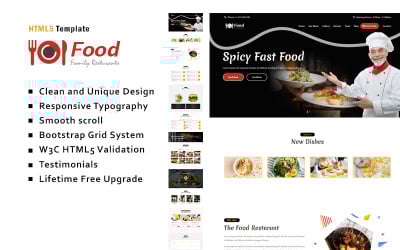 Food - Hotel & Restaurant Landing Page Template