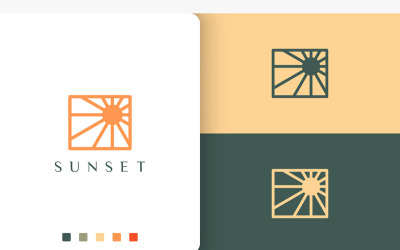 Logotipo do Sol ou Energia em Simples e Moderno