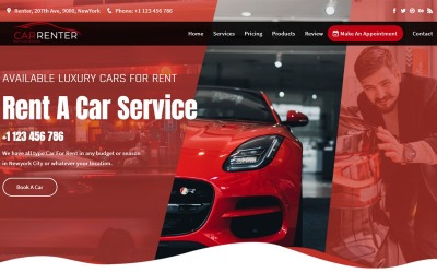 Mieter - Landingpage-Vorlage für Autovermietung und Autodetaillierung