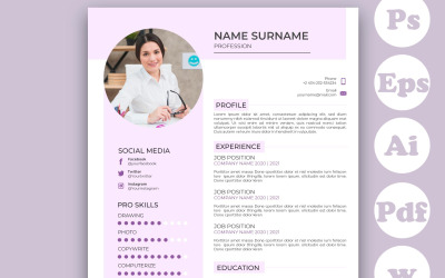 Modello di CV minimalista rosa per