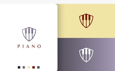 Shield Piano Logo in Simple Style