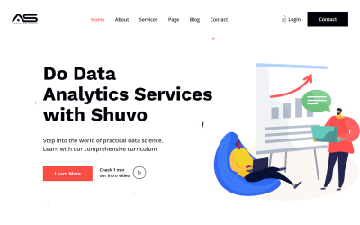 Shuvo || Modello di sito Web HTML di scienza dei dati digitali