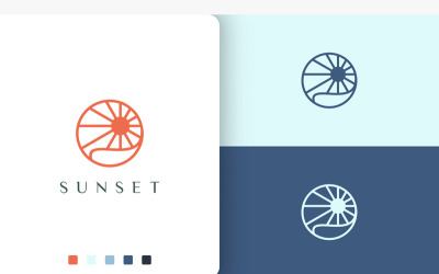Sonnen- oder Ozean-Logo mit moderner Form