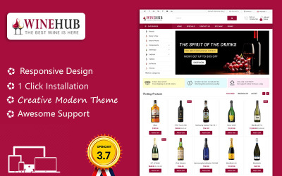 Thème Opencart adapté à l'alcool et aux alcools de Winehub