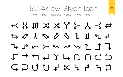 50 Arrow Glyph icon Sets Vol 1