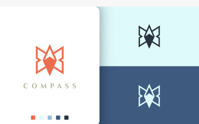 Backpacker eller Adventure Logo Compass