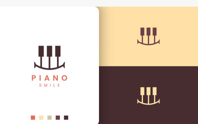 Jednoduché logo klavíru s tvarem úsměvu