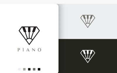 Modernes Piano-Logo in Rautenform